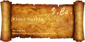 Vincz Csilla névjegykártya